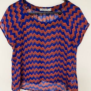 Chevron sheer top
